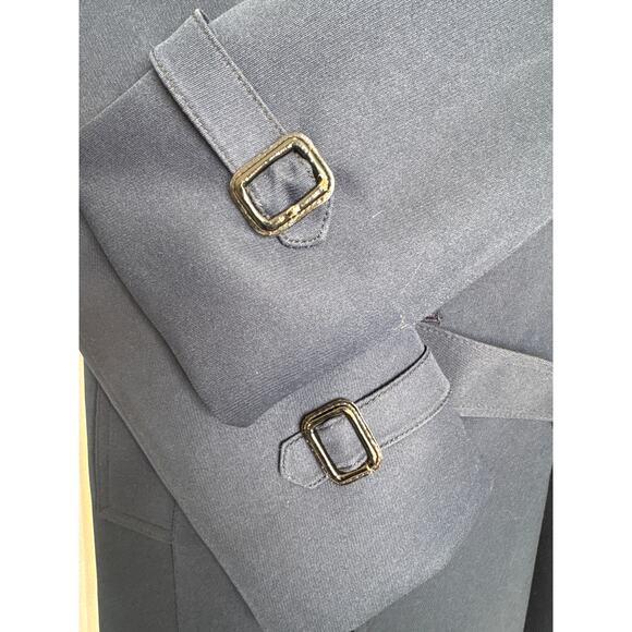 Vintage Anderson-Little Navy Wool Belted Overcoat removable fleece liner XS - Picture 7 of 14